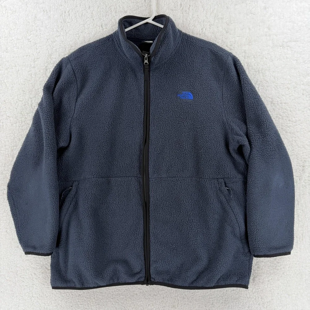 The North Face Jacket Mens XL Blue Sherpa Fleece Full Zip‎ Outdoor Hiking